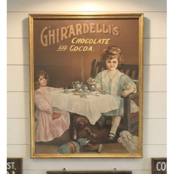 Ghirardelli Other - Vintage  Antique Ghirardelli Chocolate & Cocoa Advertisement Framed 17.5"X12.5"